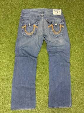 True Religion World Tour Boot Cut Jeans Section 36 Men's Blue Denim